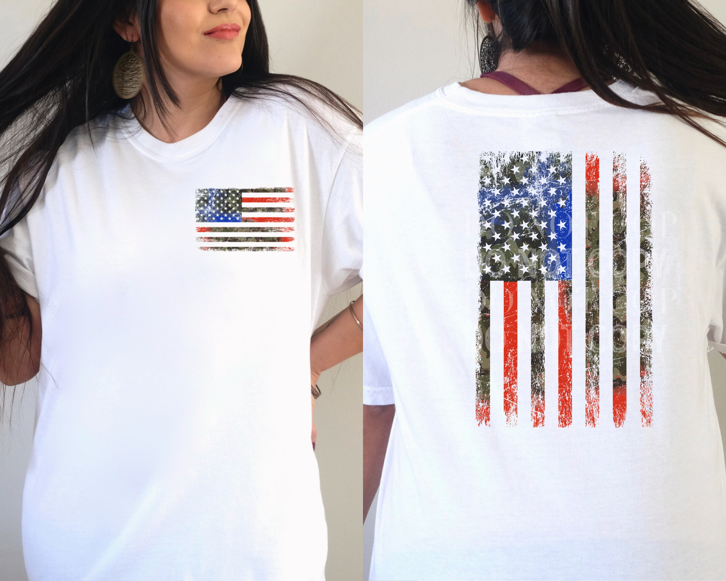 Bandera grunge de camuflaje: personalizada/como se muestra/XL